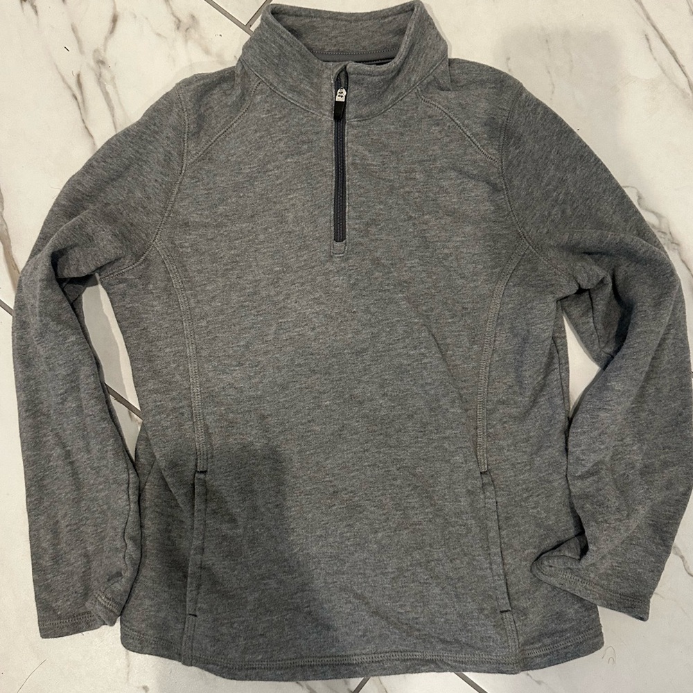 Lands’ End Kid Gray Quarter-Zip Pullover